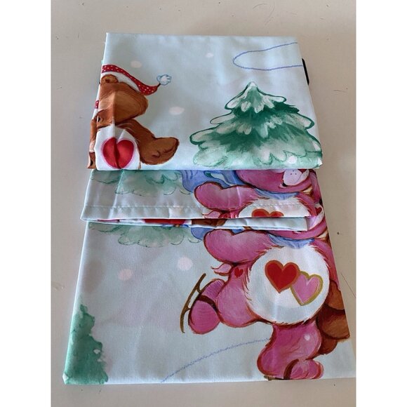 Care Bears Christmas Holiday Fabric Shower Curtain 70 X 72” Ice Skating Snow NEW - Picture 7 of 12